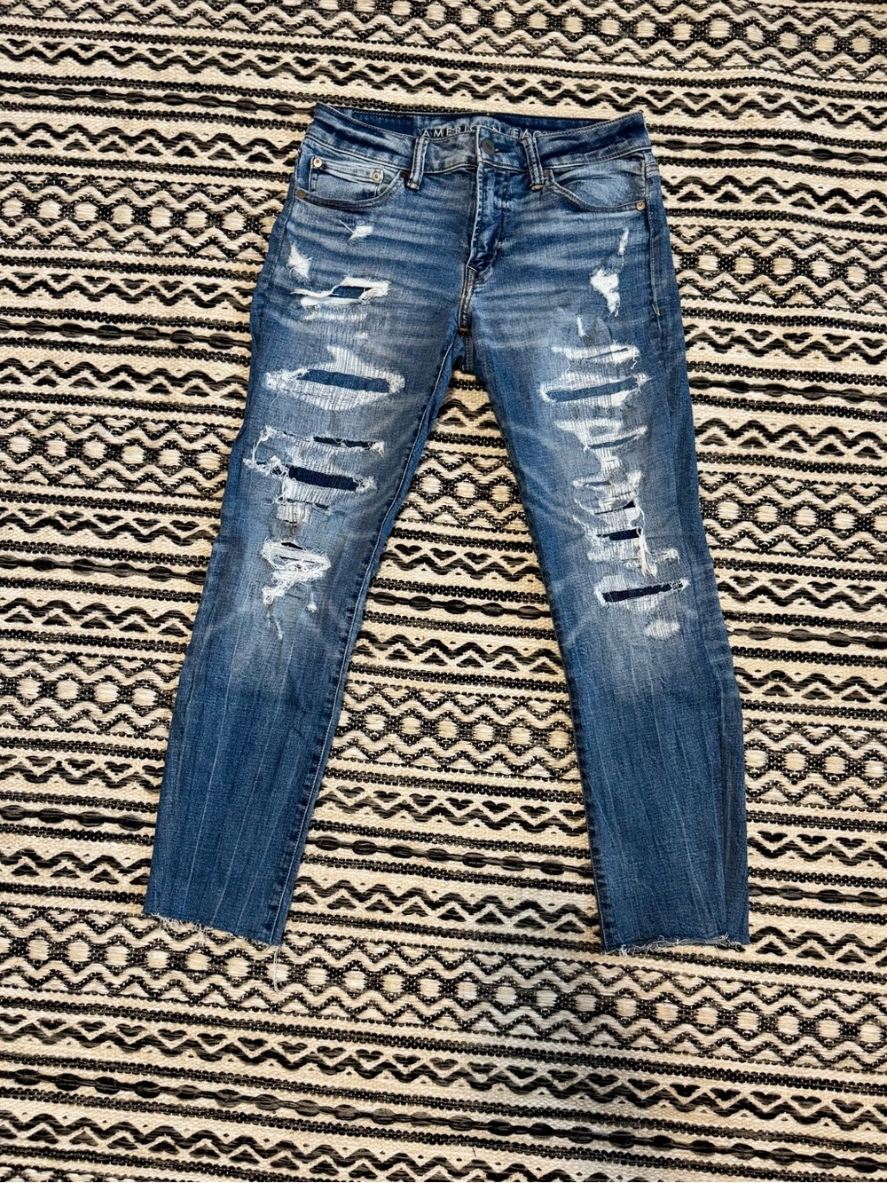 American Eagle Outfitters Distressed Blue Slim Jeans